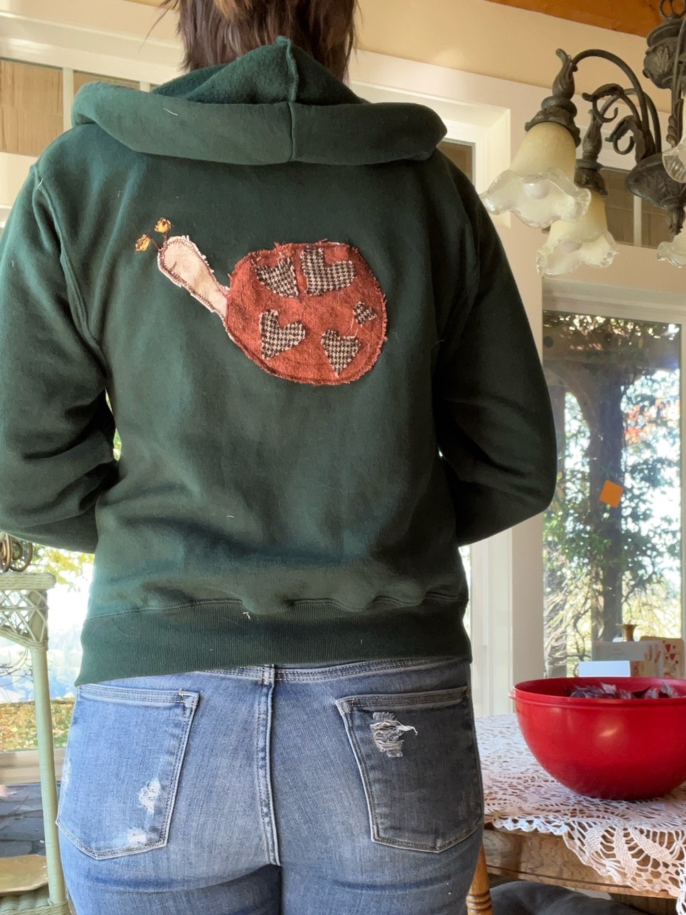 Patchwork snail hoodie
